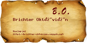 Brichter Oktávián névjegykártya